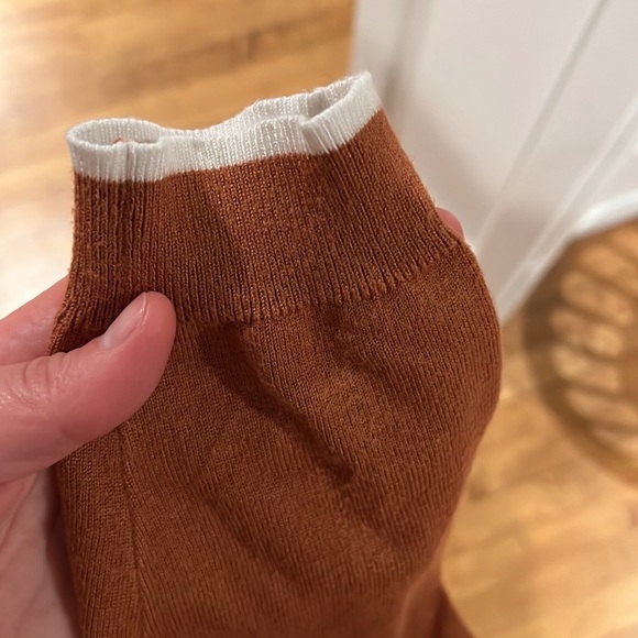 Camel sweater with white sleeve design.*SALE - Picture 4 of 4